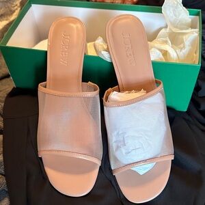 J. Crew Blush Nude Mesh Slide Mule/sandal sz 10